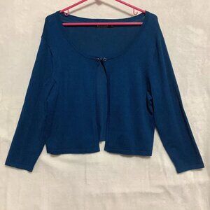 New York & Company 7th Avenue Design Studio Cardigan Crop Sweater Jeweled Sz L